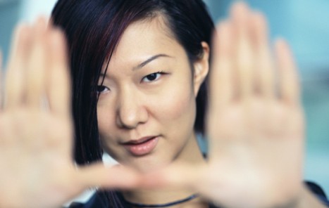 Woman Framing with Hands