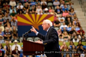 Bernie Sanders with Arizona Flag