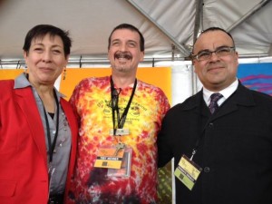 Sarah Cortez, Toby Wehner, Rigoberto Gonzalez after their 2014 Tucson Festival of Books Panel