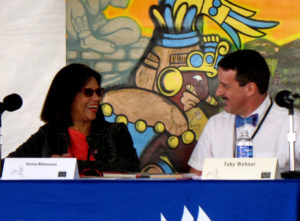 Sonia Manzano and Toby Wehner at 2016 Festival of Books. Photo Credit Brenda Limon.
