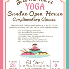 Yoga Sundae Open House at the Sol Center – Complimentary Classes and Happenings All Day