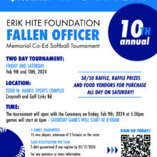 Erik Hite Foundation 10th Annual Fallen Officer Memorial Softball Tournament