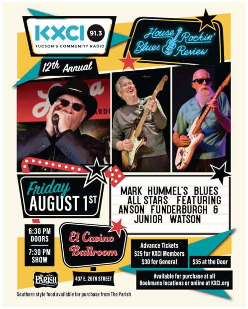 An Image for KXCI's House Rockin' Blues Review event at El Casino Ballroom on Friday, August 1