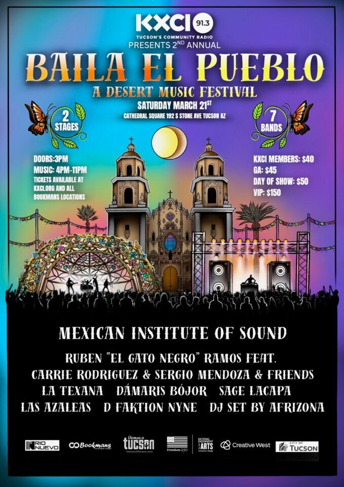 A stylized version of St. Augustine Cathedral with Festival Language